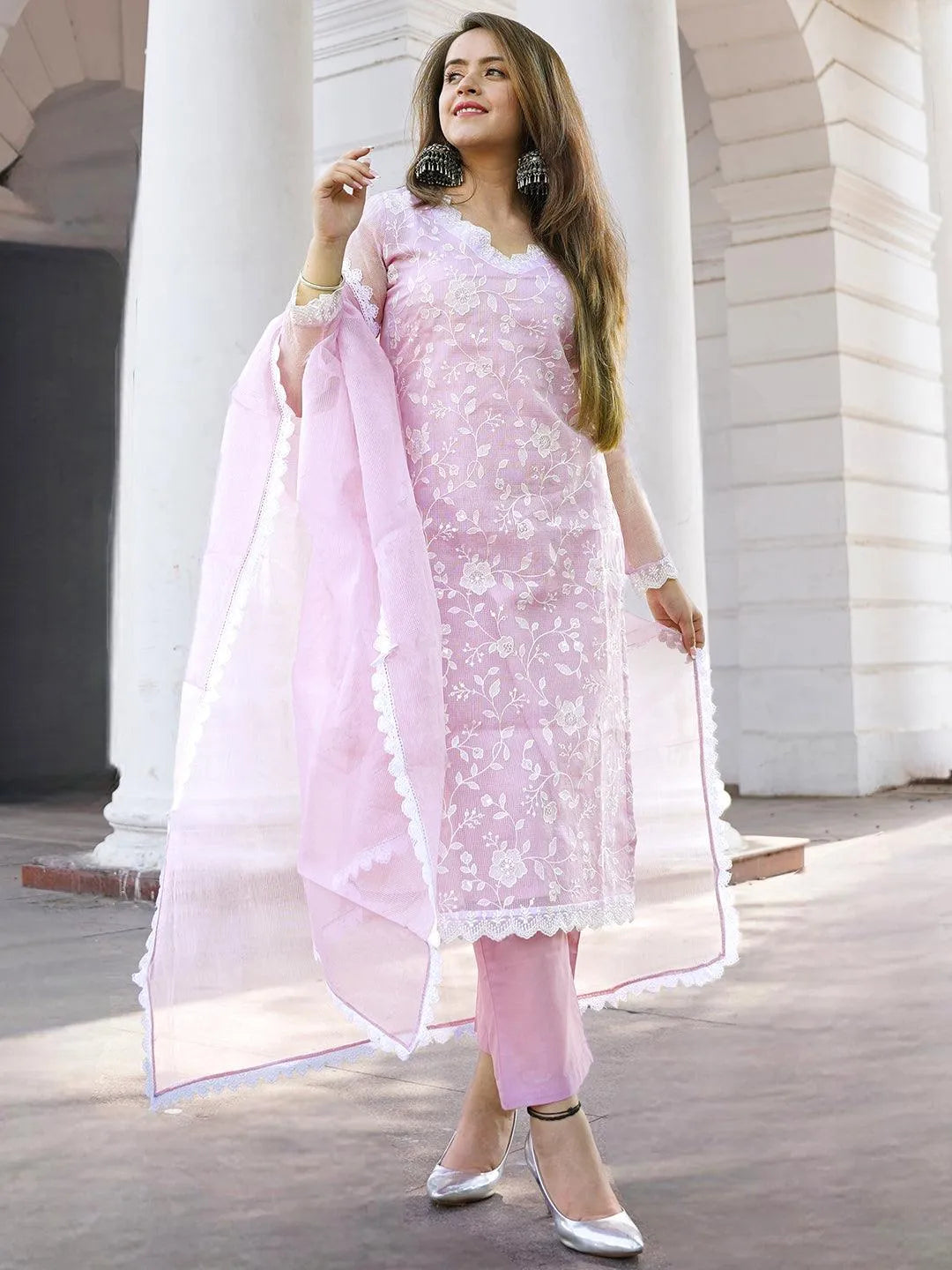 Purple Buy Pakistani Designer Suits Online Lavender Embroidered Cotton  Pakistani Suit, image size:1080x1440