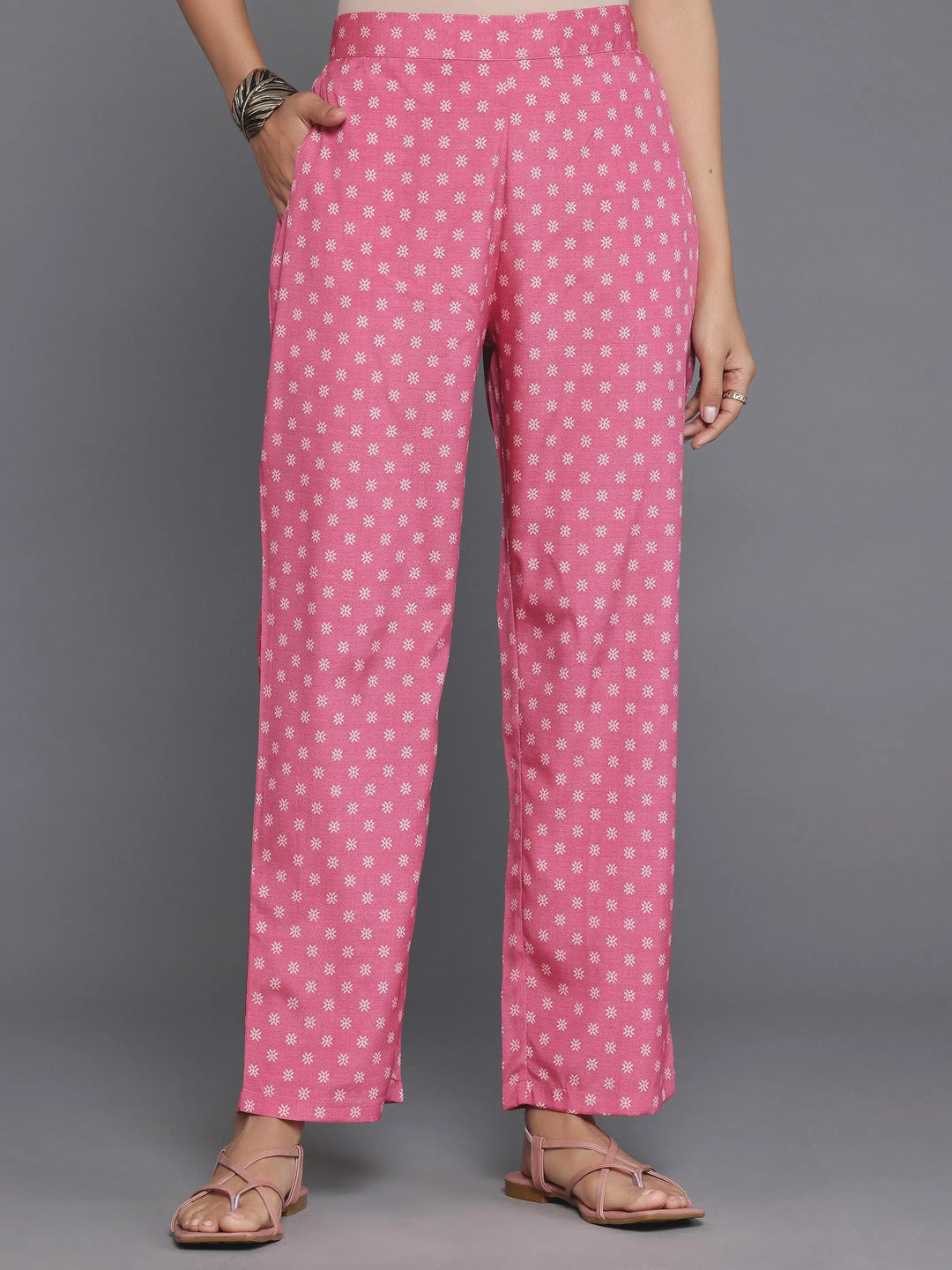 Coral Printed Poly Crepe Straight Kurta Set - Libas