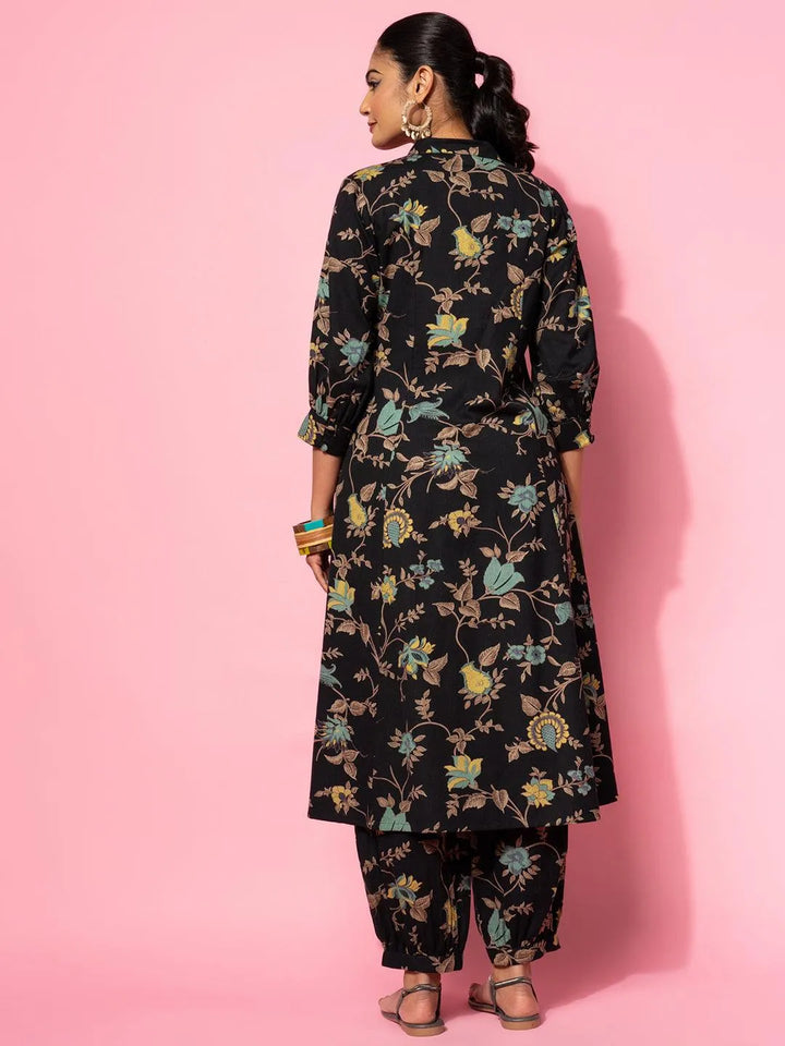 Black Printed Cotton Co-Ords - Libas