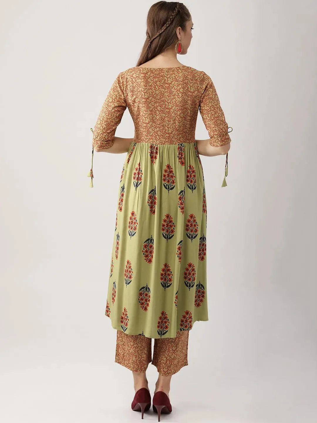 Green Printed Rayon A-Line Kurta With Palazzos
Green Printed Rayon A-Line Kurta With Palazzos