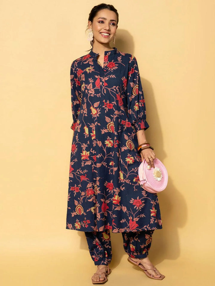 Blue Printed Cotton Co-Ords - Libas