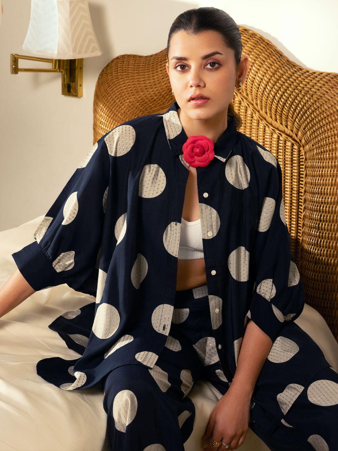 Blue Printed Rayon Co-Ord Sets