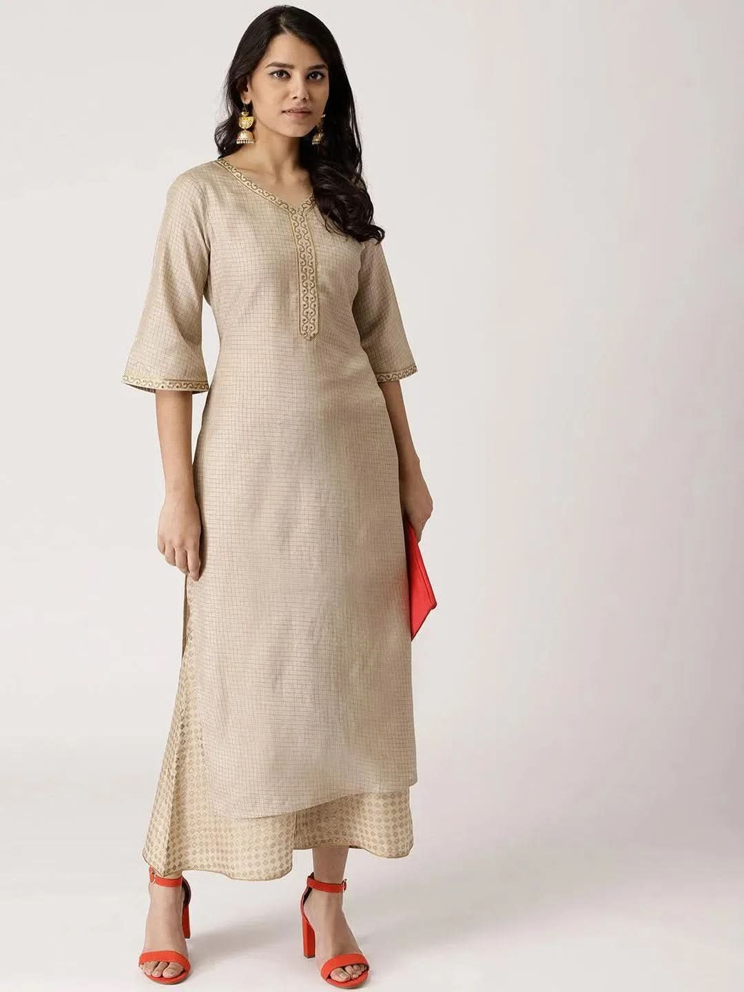 Buy Beige Checkered Chanderi Kurta Set - 5680- | Libas Ethnic Wear Online
Buy Beige Checkered Chanderi Kurta Set - 5680- | Libas Ethnic Wear Online