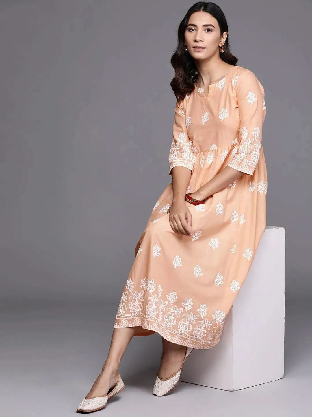 Beige Printed Cotton Dress
Beige Printed Cotton Dress