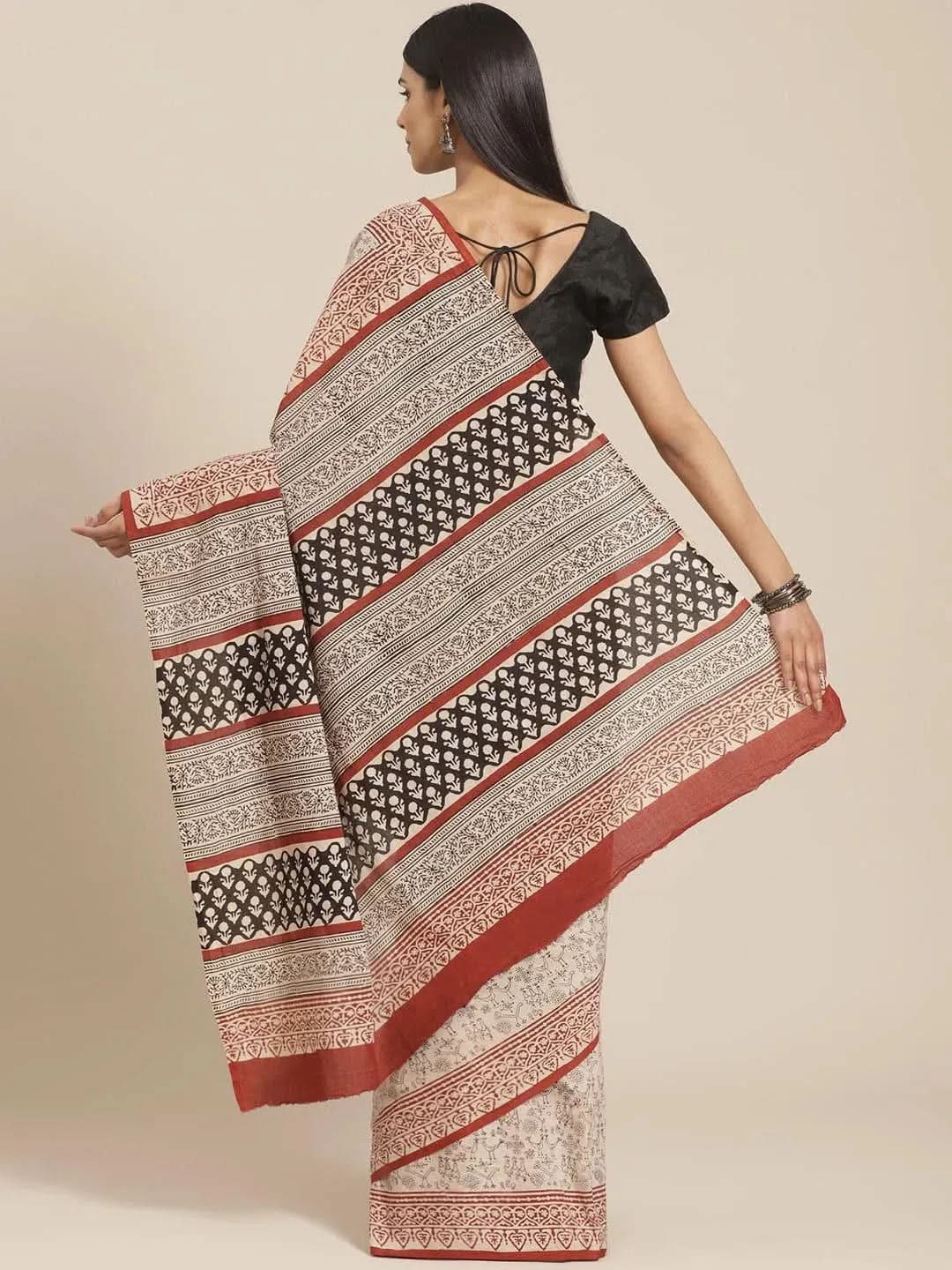 Beige Printed Cotton Saree
Beige Printed Cotton Saree