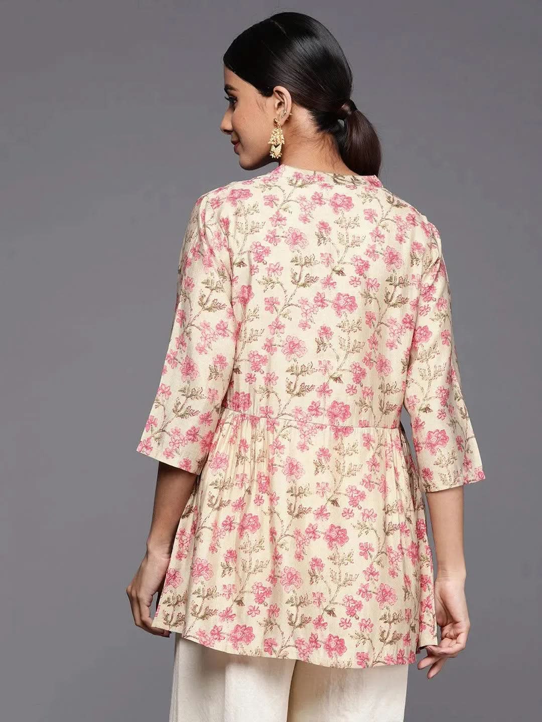 Beige Printed Silk Blend A-Line Kurti
Beige Printed Silk Blend A-Line Kurti
