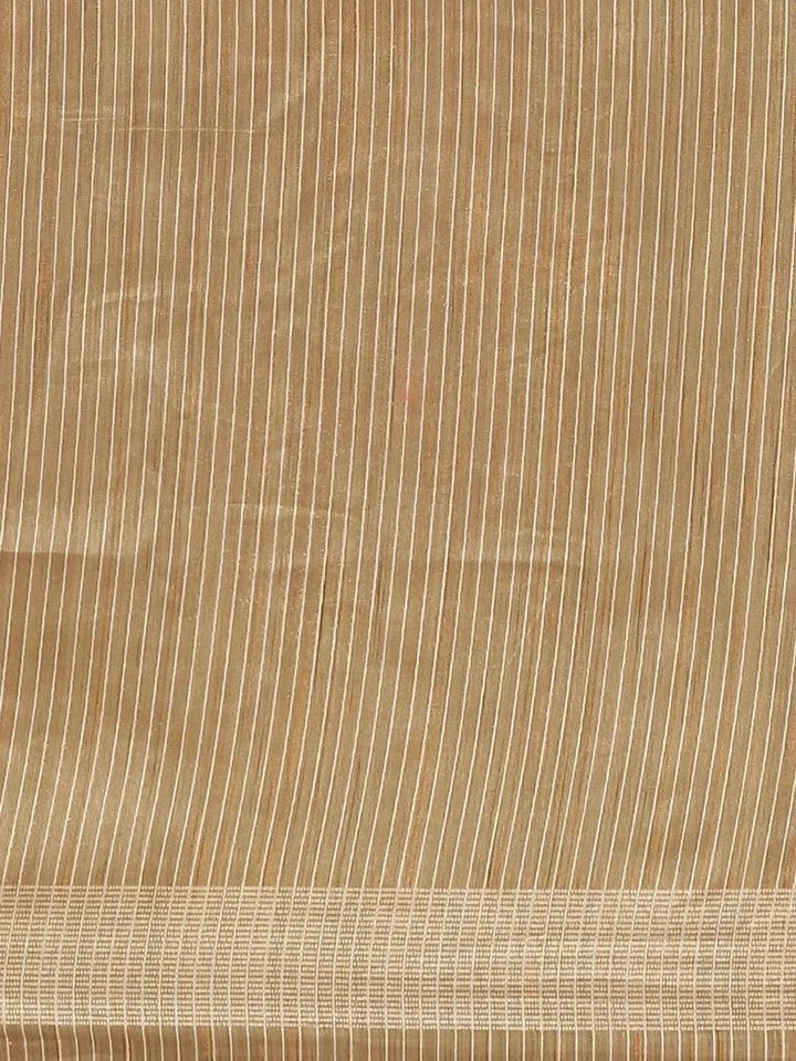 Beige Printed Silk Saree - Libas