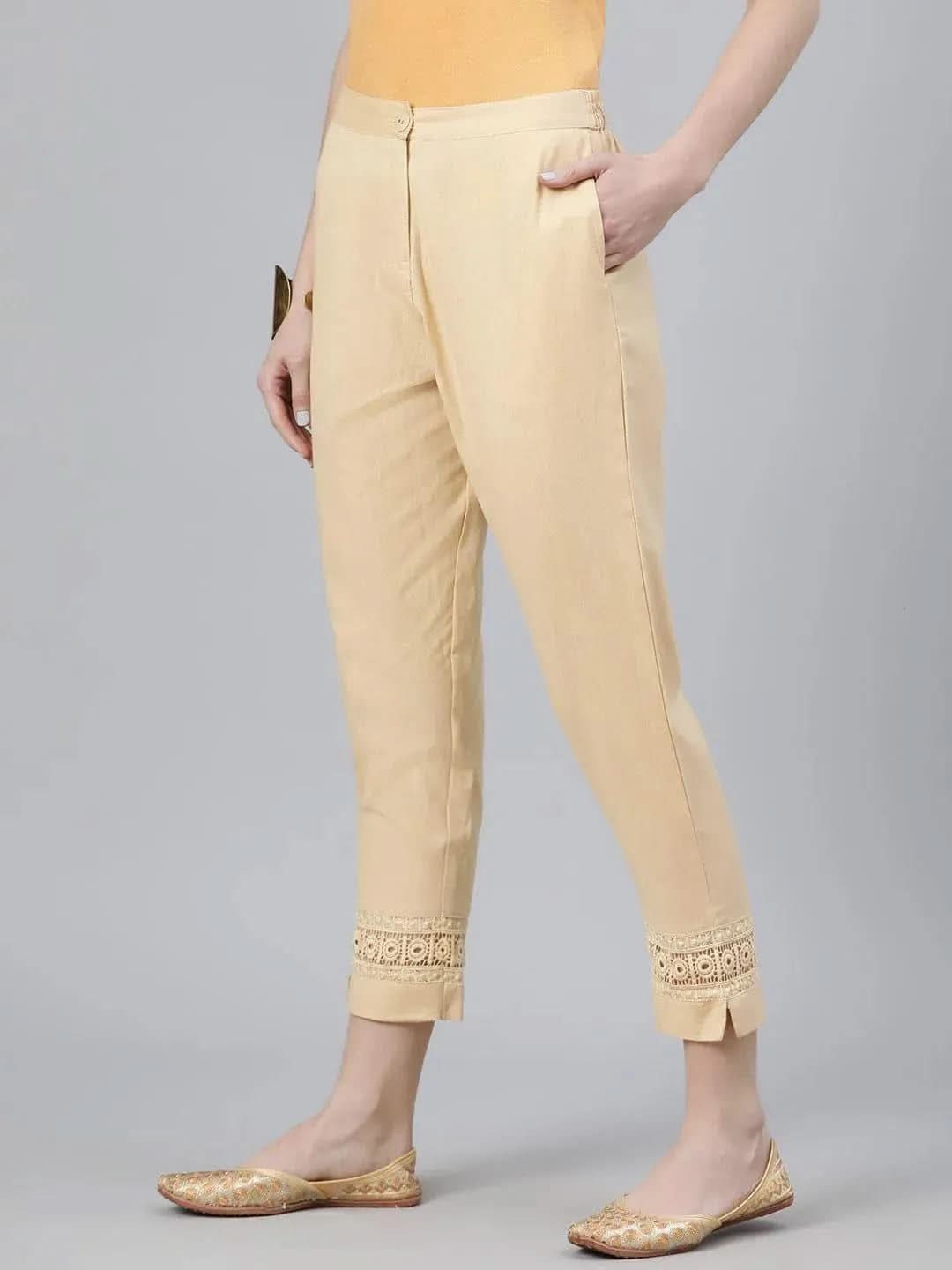 Beige Solid Cotton Palazzos
Beige Solid Cotton Palazzos