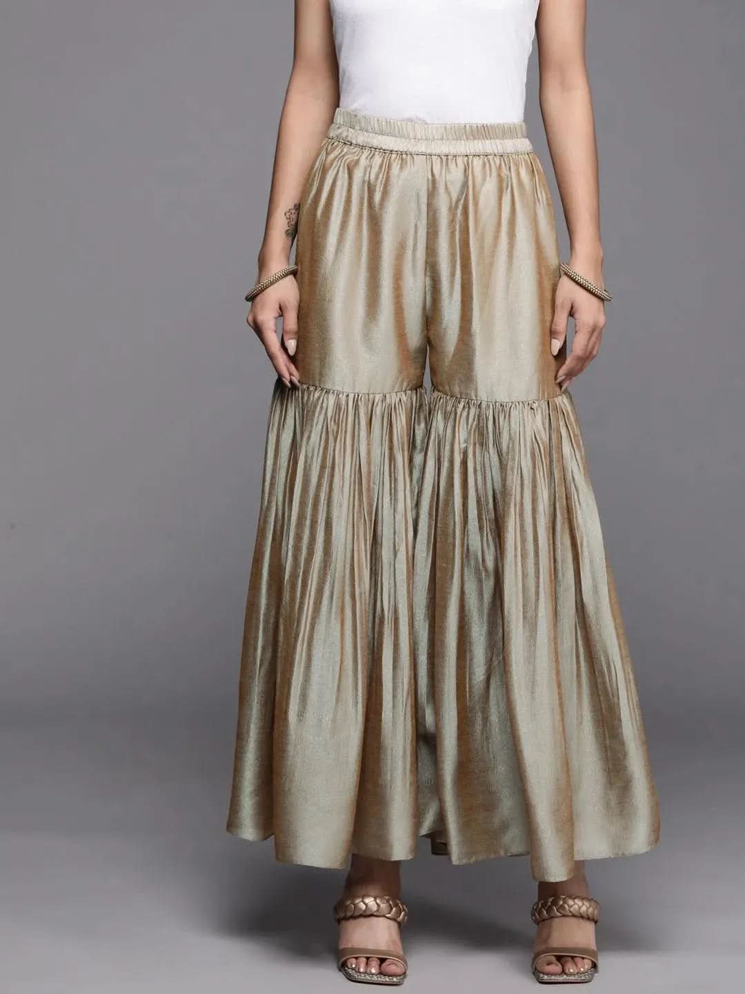 Beige Solid Silk Palazzos
Beige Solid Silk Palazzos