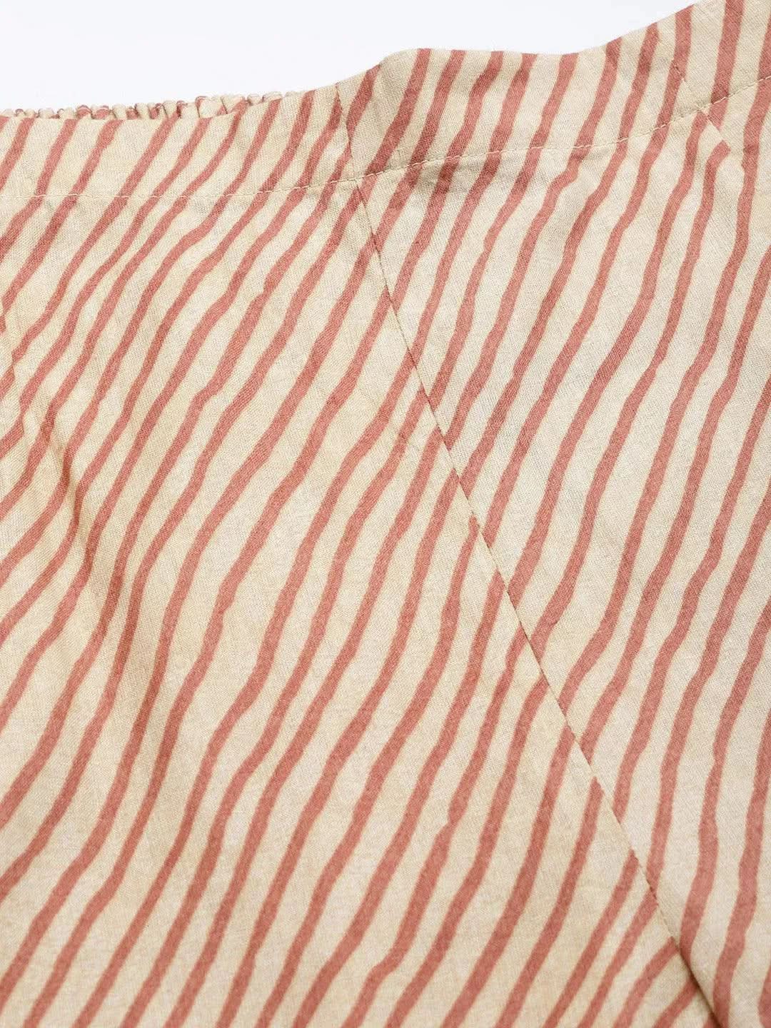 Beige Striped Cotton Palazzos
Beige Striped Cotton Palazzos