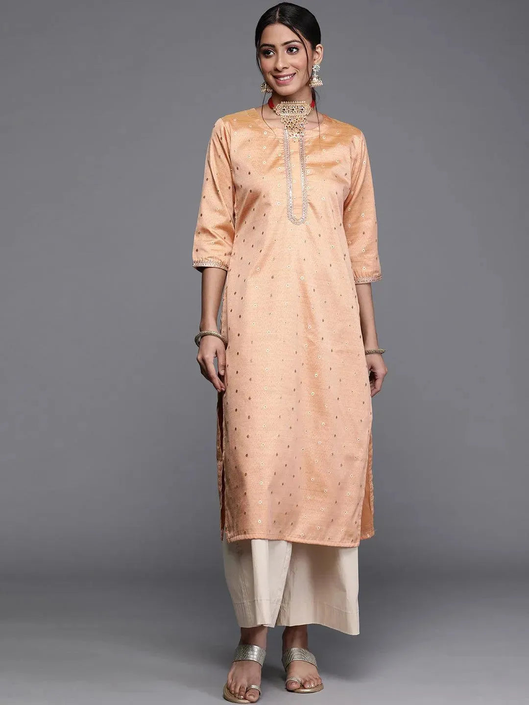Buy Beige Woven Design Chanderi Silk Kurta - 22201- | Libas Ethnic Wear Online
Buy Beige Woven Design Chanderi Silk Kurta - 22201- | Libas Ethnic Wear Online