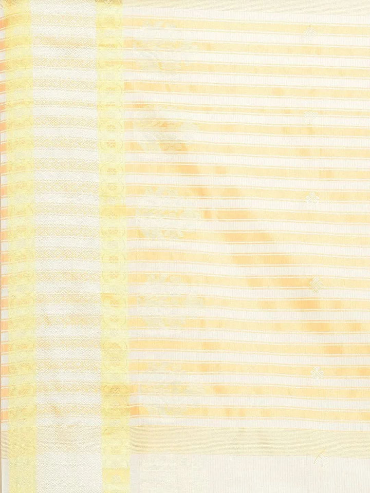 Beige Woven Design Cotton Saree - Libas