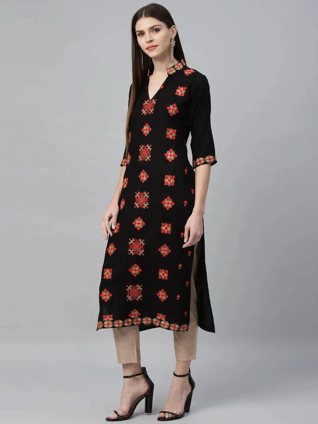 Buy Black Embroidered Rayon Kurta - 9208- | Libas Ethnic Wear Online
Buy Black Embroidered Rayon Kurta - 9208- | Libas Ethnic Wear Online