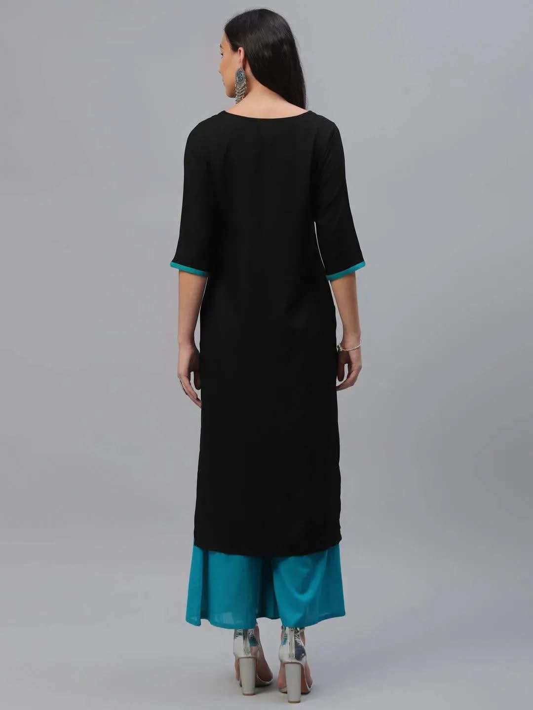 Buy Black Embroidered Rayon Kurta - 9094F-XS | Libas Ethnic Wear Online
Buy Black Embroidered Rayon Kurta - 9094F-XS | Libas Ethnic Wear Online