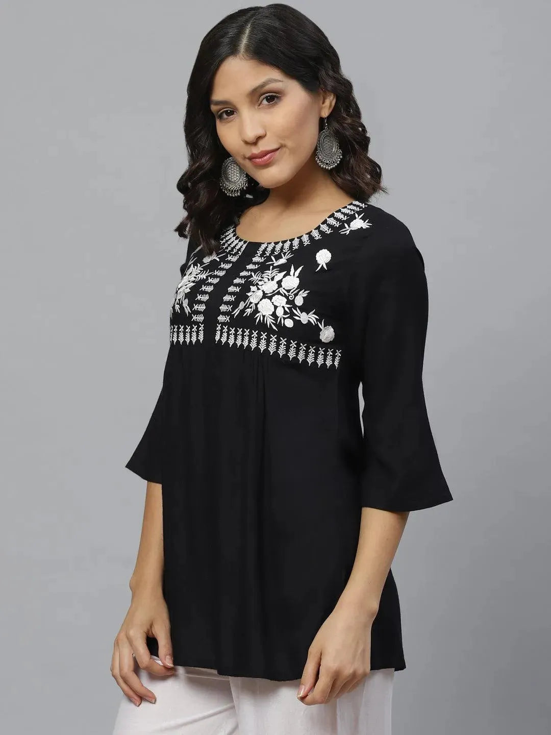 Buy Black Rayon Embroidered Kurti Online | Libas
Buy Black Rayon Embroidered Kurti Online | Libas
