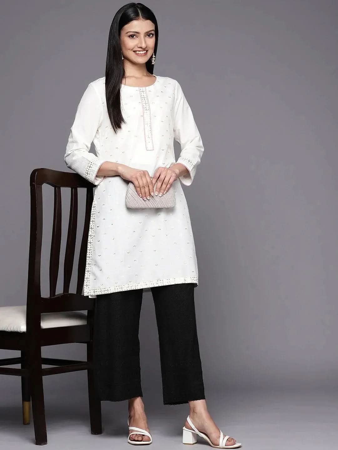 Black Embroidered Rayon Palazzos - Libas