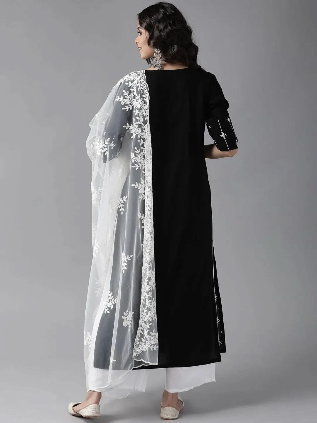 Buy Black Embroidered Rayon Suit Set - 20183-XS | Libas Ethnic Wear Online 
Buy Black Embroidered Rayon Suit Set - 20183-XS | Libas Ethnic Wear Online