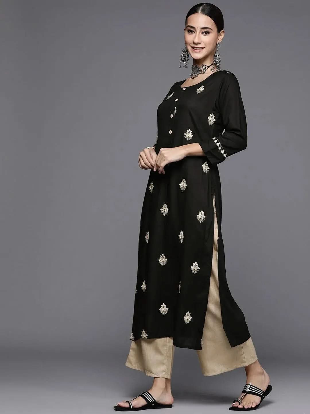 Buy Black Embroidered Rayon Kurta Set - 6900- | Libas Ethnic Wear Online
Buy Black Embroidered Rayon Kurta Set - 6900- | Libas Ethnic Wear Online