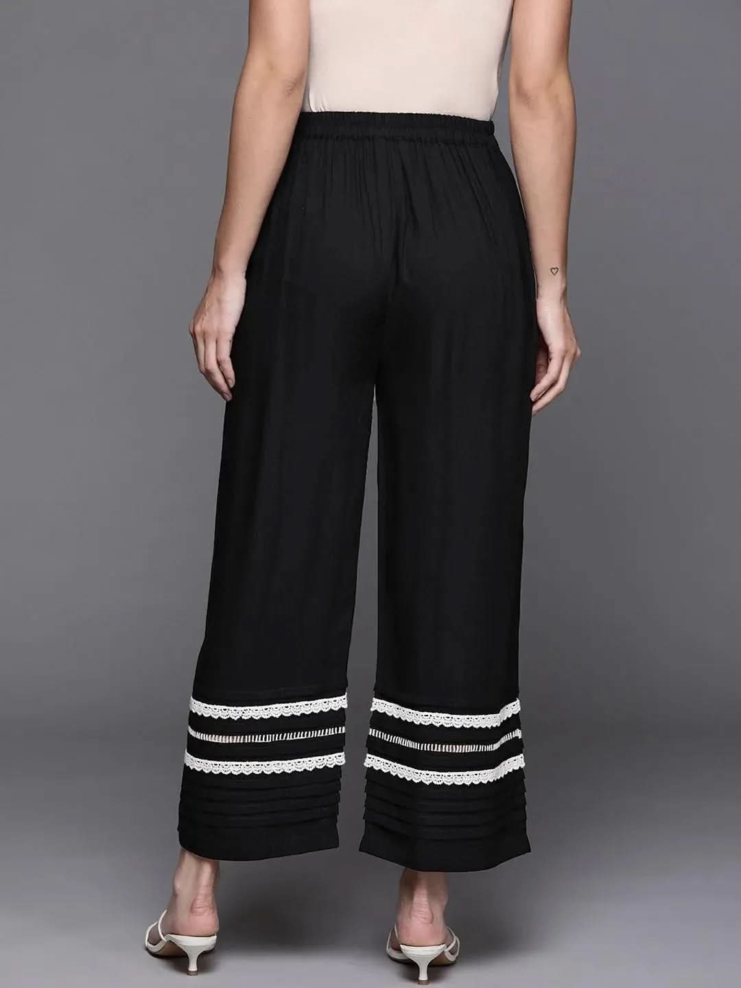 Black Hem Design Rayon Palazzos
Black Hem Design Rayon Palazzos