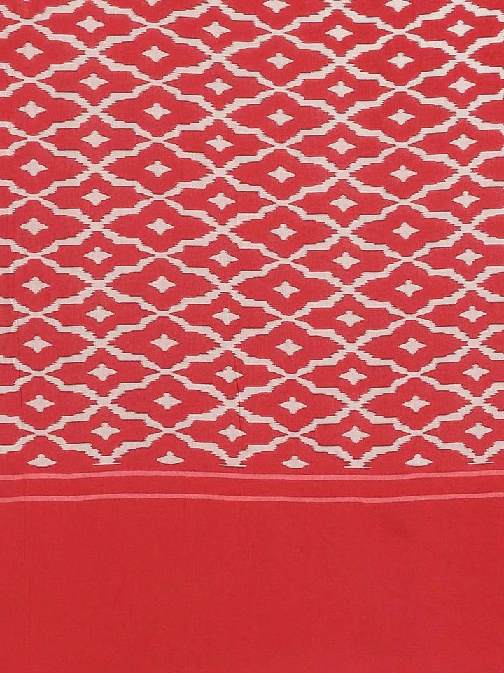 Black Printed Cotton Saree - Libas