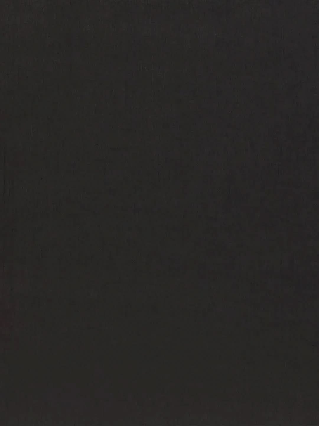 Black Printed Cotton Saree - Libas