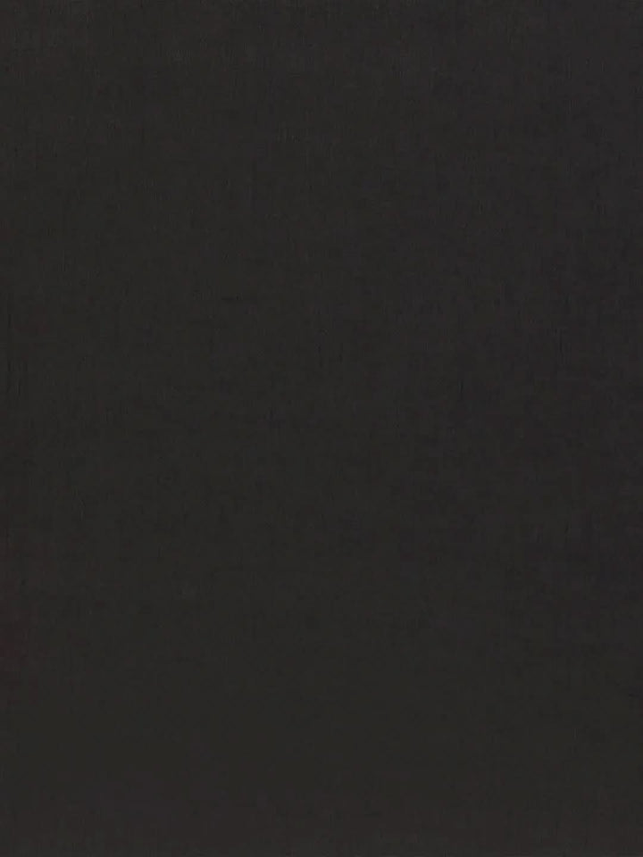 Black Printed Cotton Saree - Libas