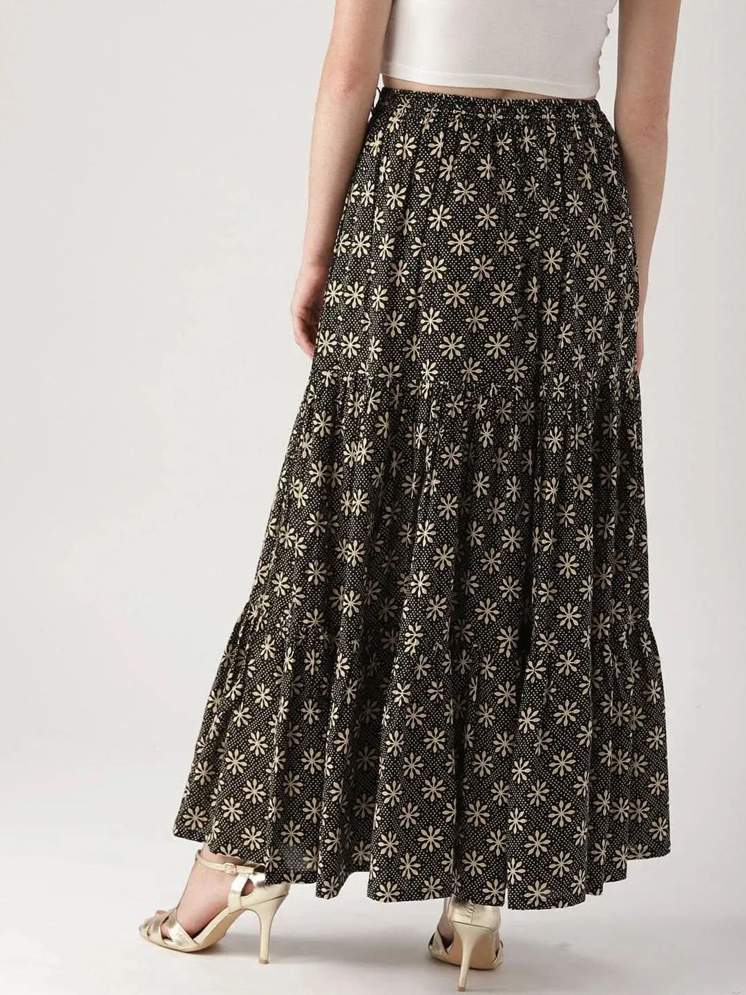 Black Printed Cotton Skirt
Black Printed Cotton Skirt