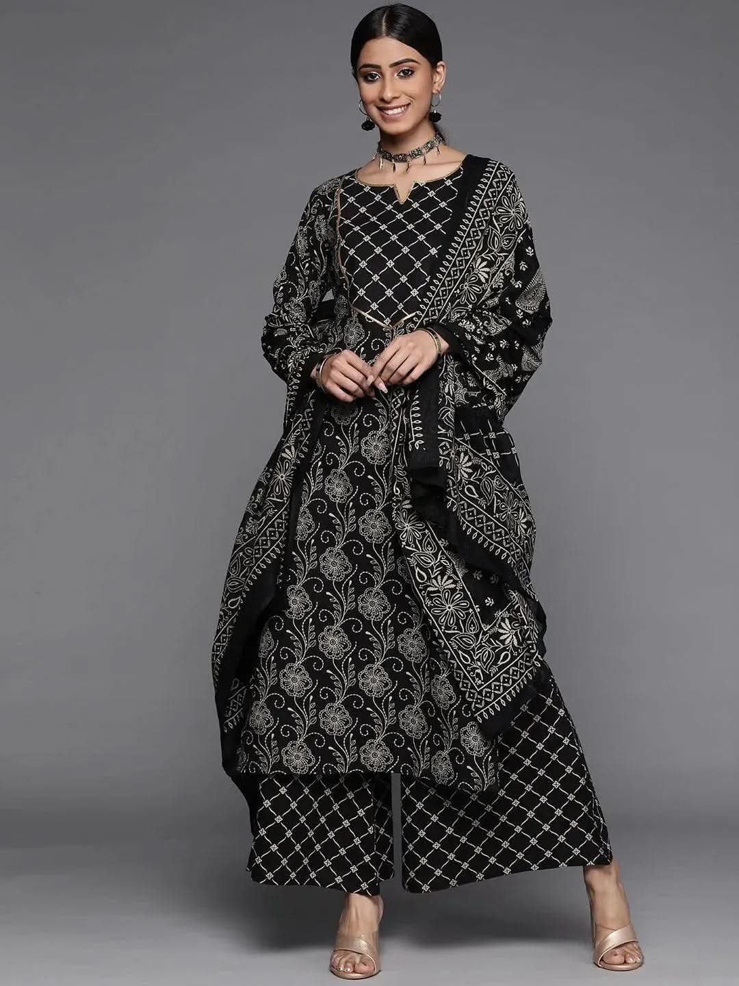 Buy Black Printed Cotton Suit Set - 33217O-XS | Libas Ethnic Wear Online
Buy Black Printed Cotton Suit Set - 33217O-XS | Libas Ethnic Wear Online