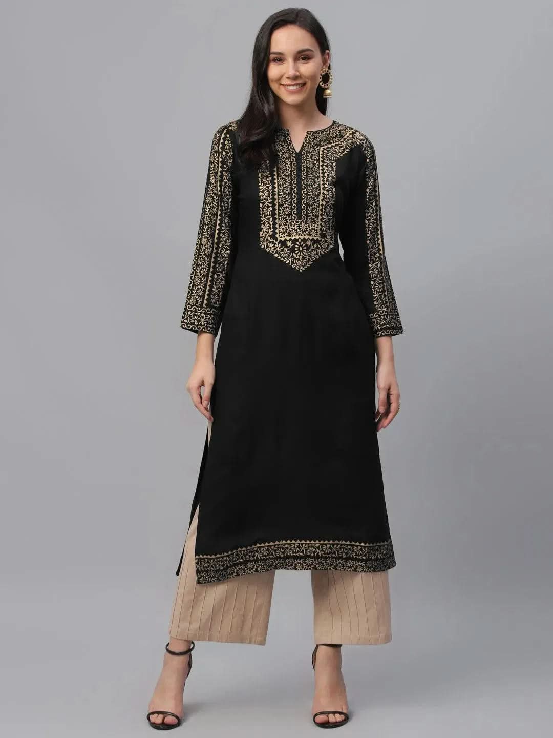 Buy Black Printed Rayon Kurta - 9182- | Libas Ethnic Wear Online
Buy Black Printed Rayon Kurta - 9182- | Libas Ethnic Wear Online