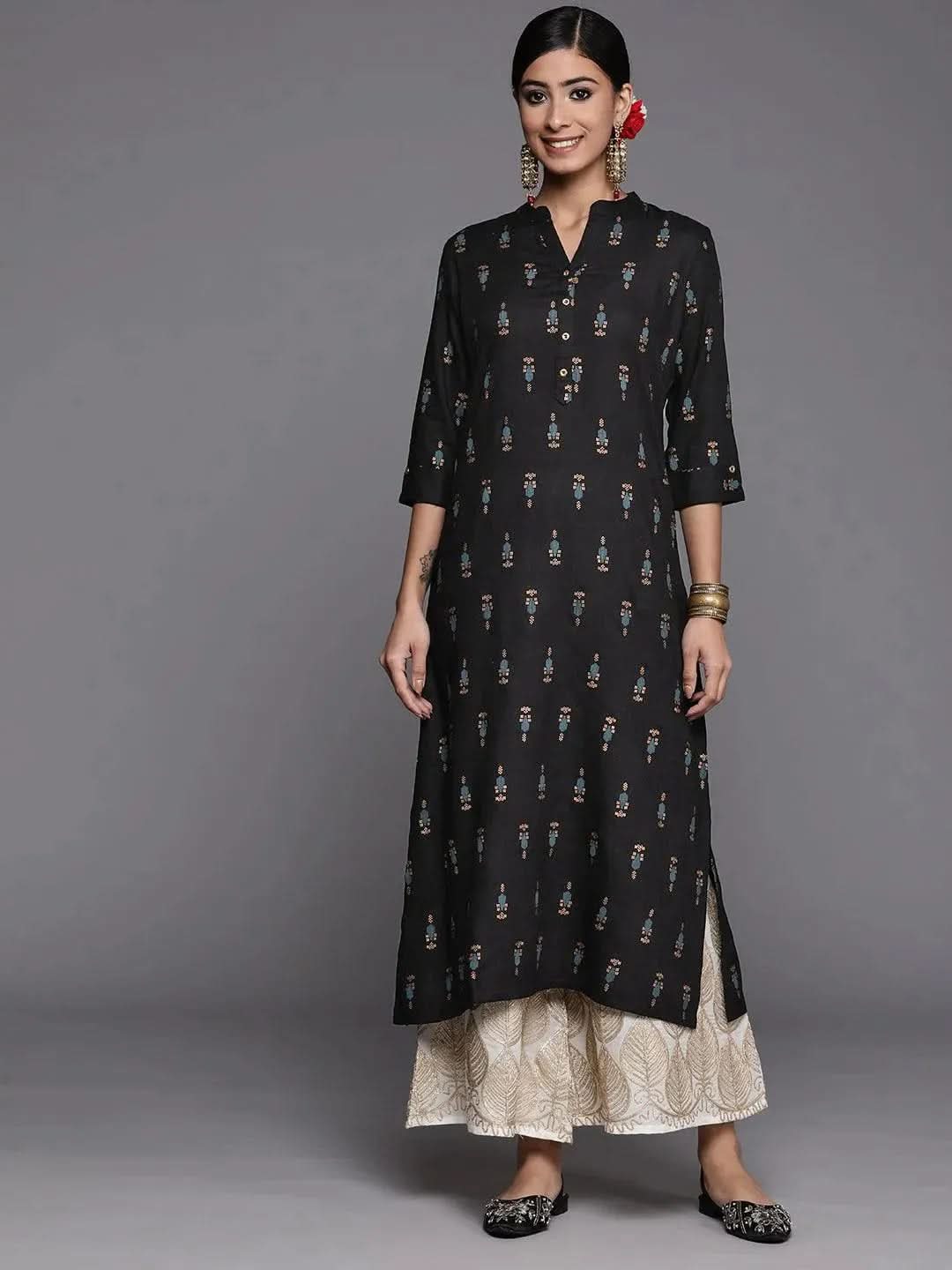Black Printed Rayon Straight Kurta
Black Printed Rayon Straight Kurta