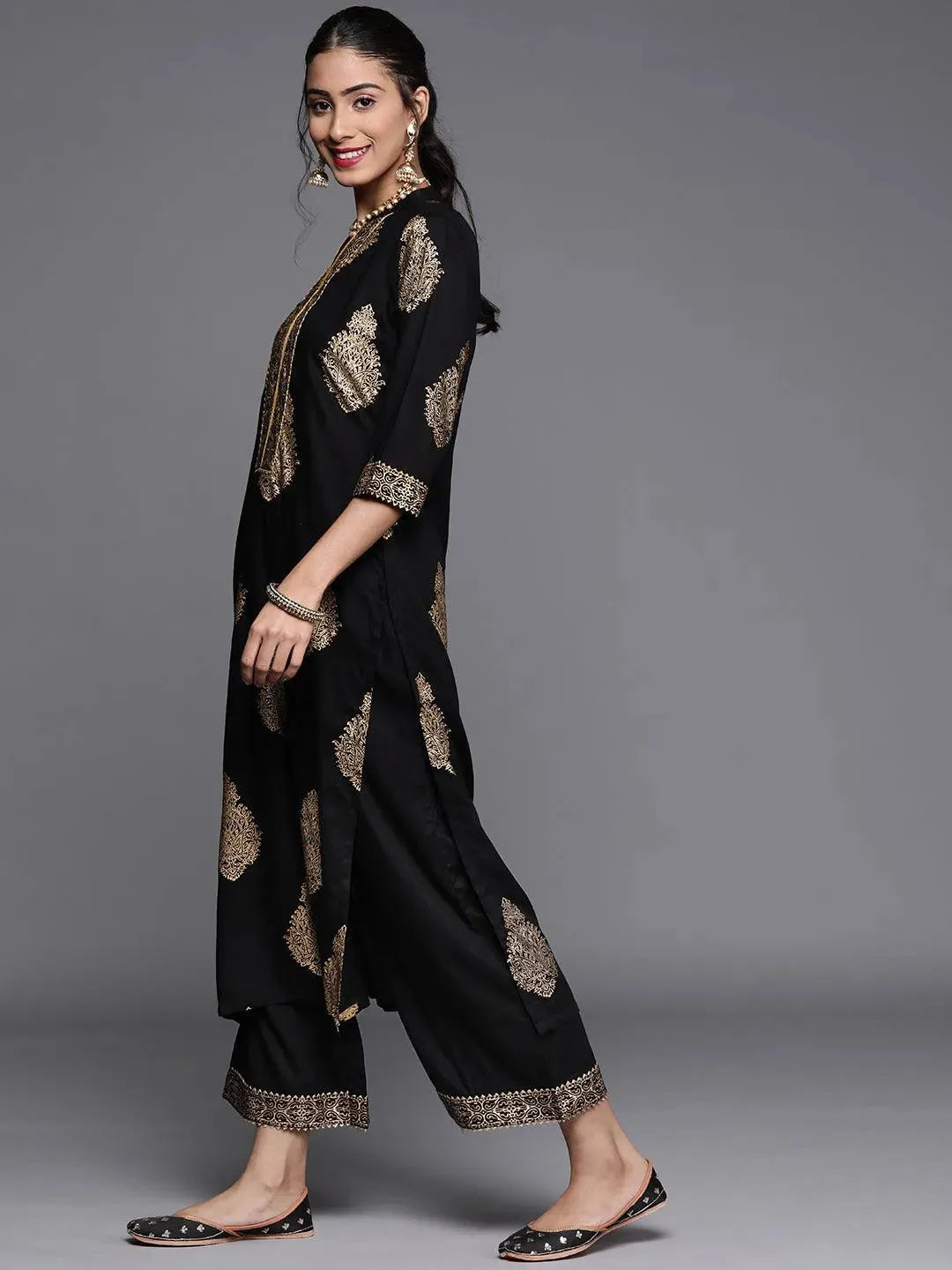 Buy Black Printed Viscose Rayon Suit Set - 20249O- | Libas Ethnic Wear Online
Buy Black Printed Viscose Rayon Suit Set - 20249O- | Libas Ethnic Wear Online