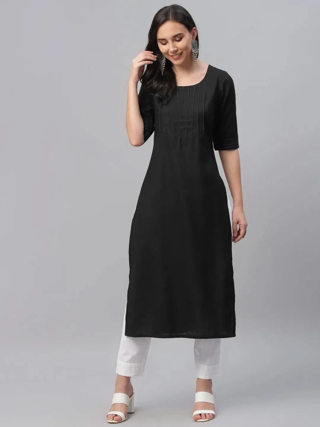 Black Solid Cotton Kurta
Black Solid Cotton Kurta