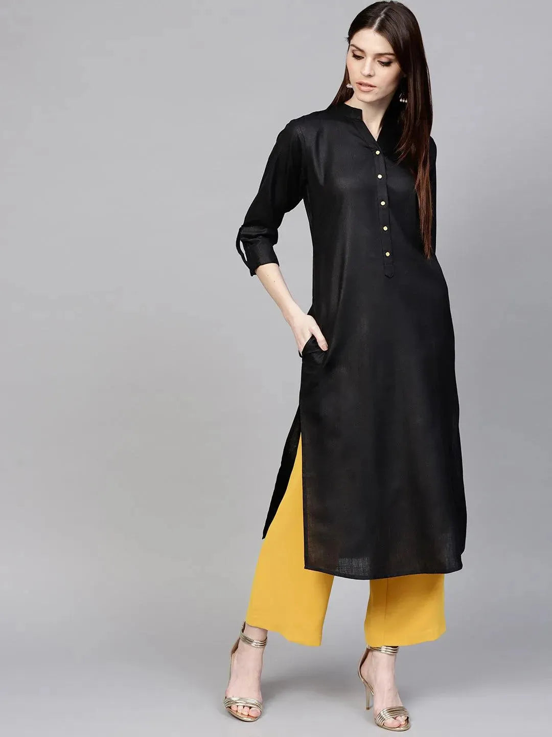 Buy Black Solid Cotton Kurta - 7654E- | Libas Ethnic Wear Online
Buy Black Solid Cotton Kurta - 7654E- | Libas Ethnic Wear Online