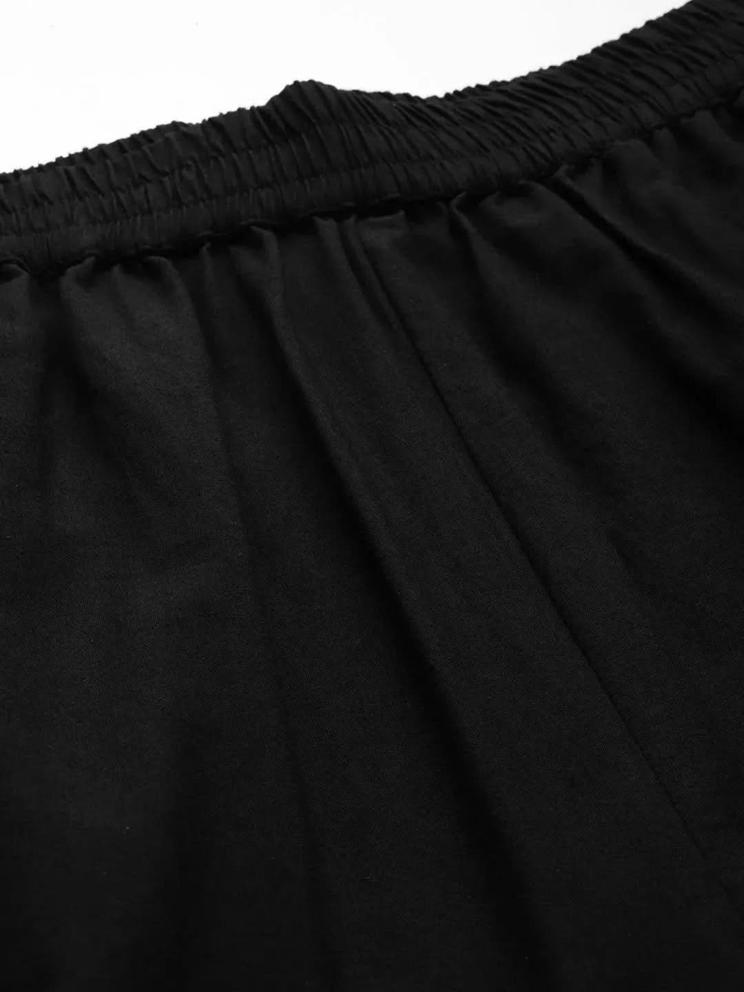 Black Solid Cotton Palazzos
Black Solid Cotton Palazzos
