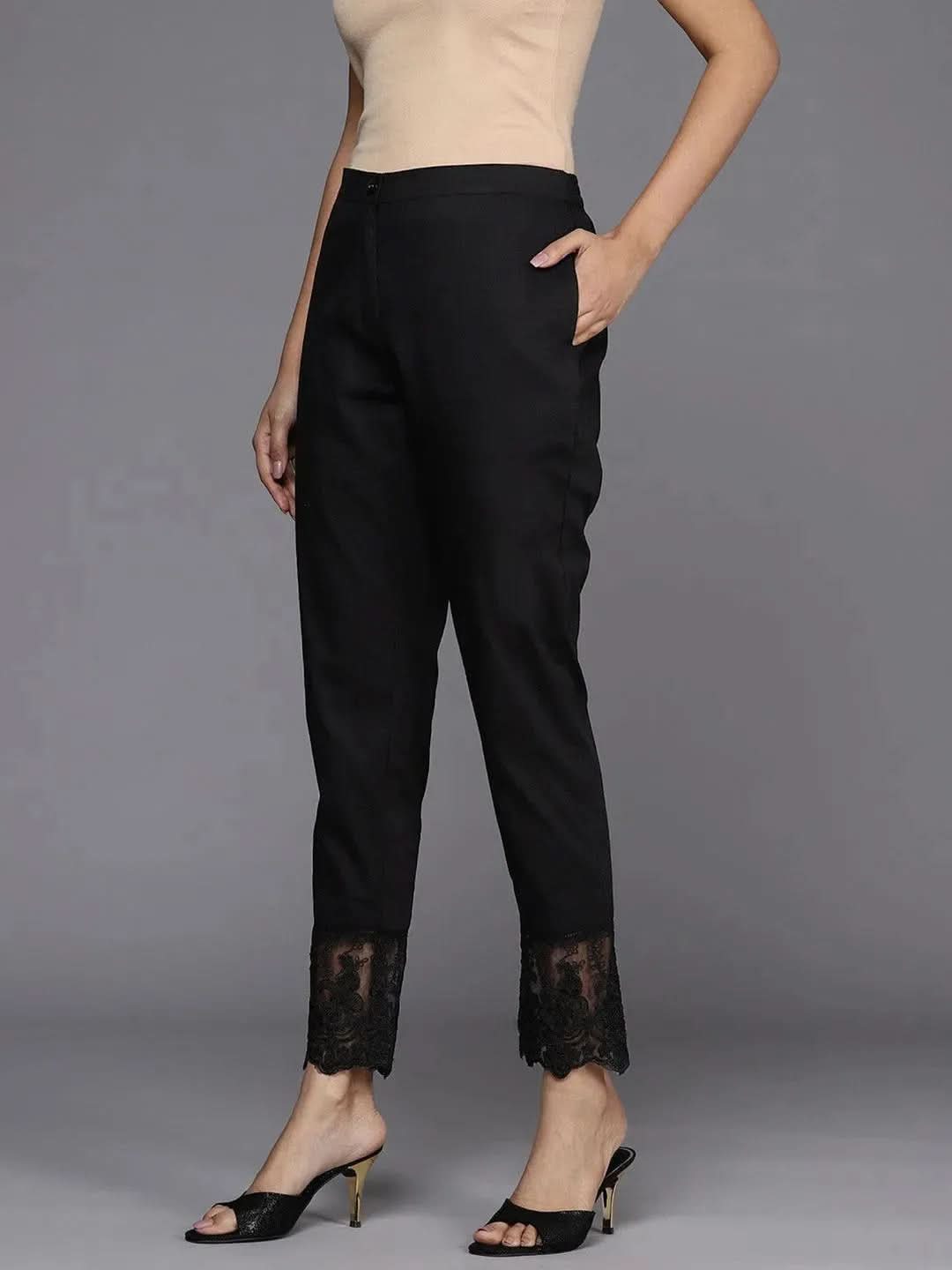 Black Solid Cotton Trousers
Black Solid Cotton Trousers