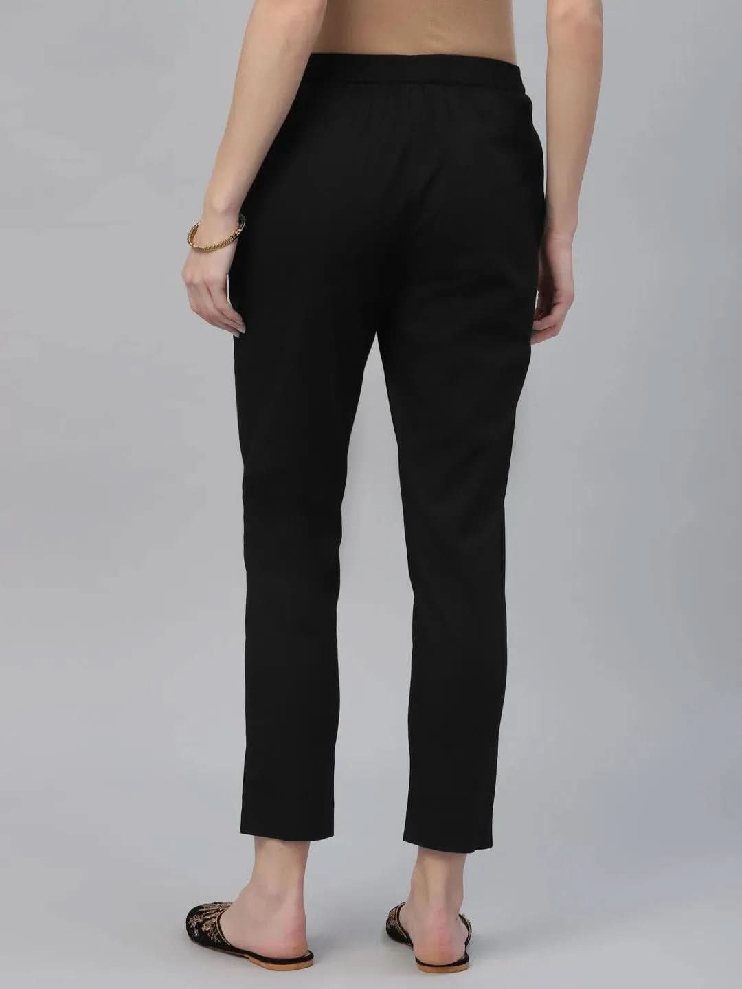 Black Solid Cotton Trousers
Black Solid Cotton Trousers
