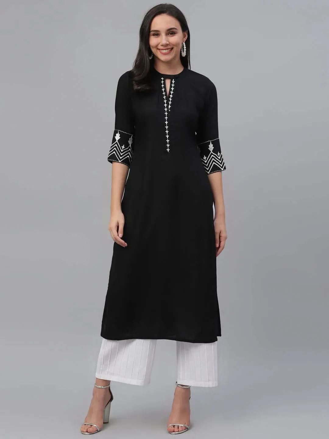 Buy Black Solid Rayon Kurta - 9193F- | Libas Ethnic Wear Online
Buy Black Solid Rayon Kurta - 9193F- | Libas Ethnic Wear Online
