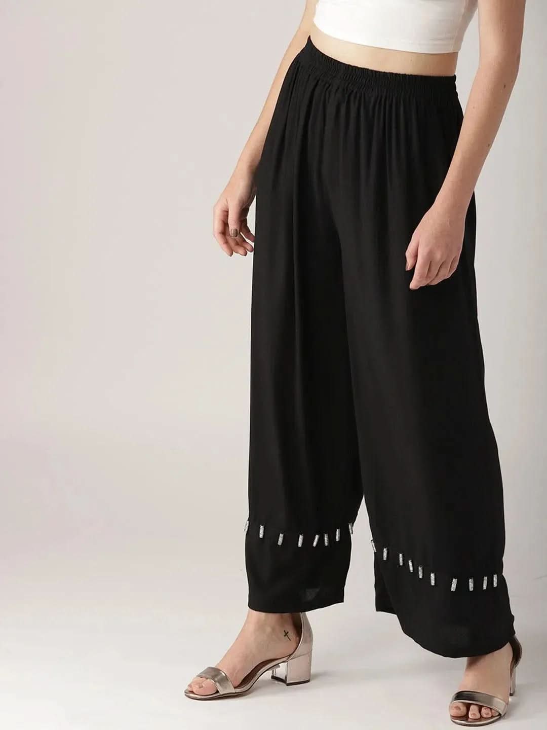 Buy Black Solid Rayon Palazzos - PL428- | Libas Ethnic Wear Online
Buy Black Solid Rayon Palazzos - PL428- | Libas Ethnic Wear Online