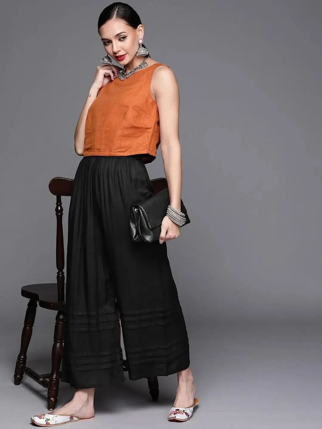 Buy Black Solid Rayon Palazzos - PL916O-S | Libas Ethnic Wear Online
Buy Black Solid Rayon Palazzos - PL916O-S | Libas Ethnic Wear Online