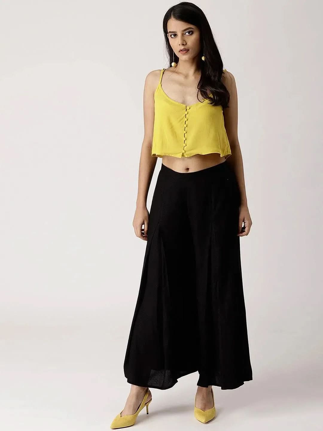 Black Solid Rayon Palazzos
Black Solid Rayon Palazzos