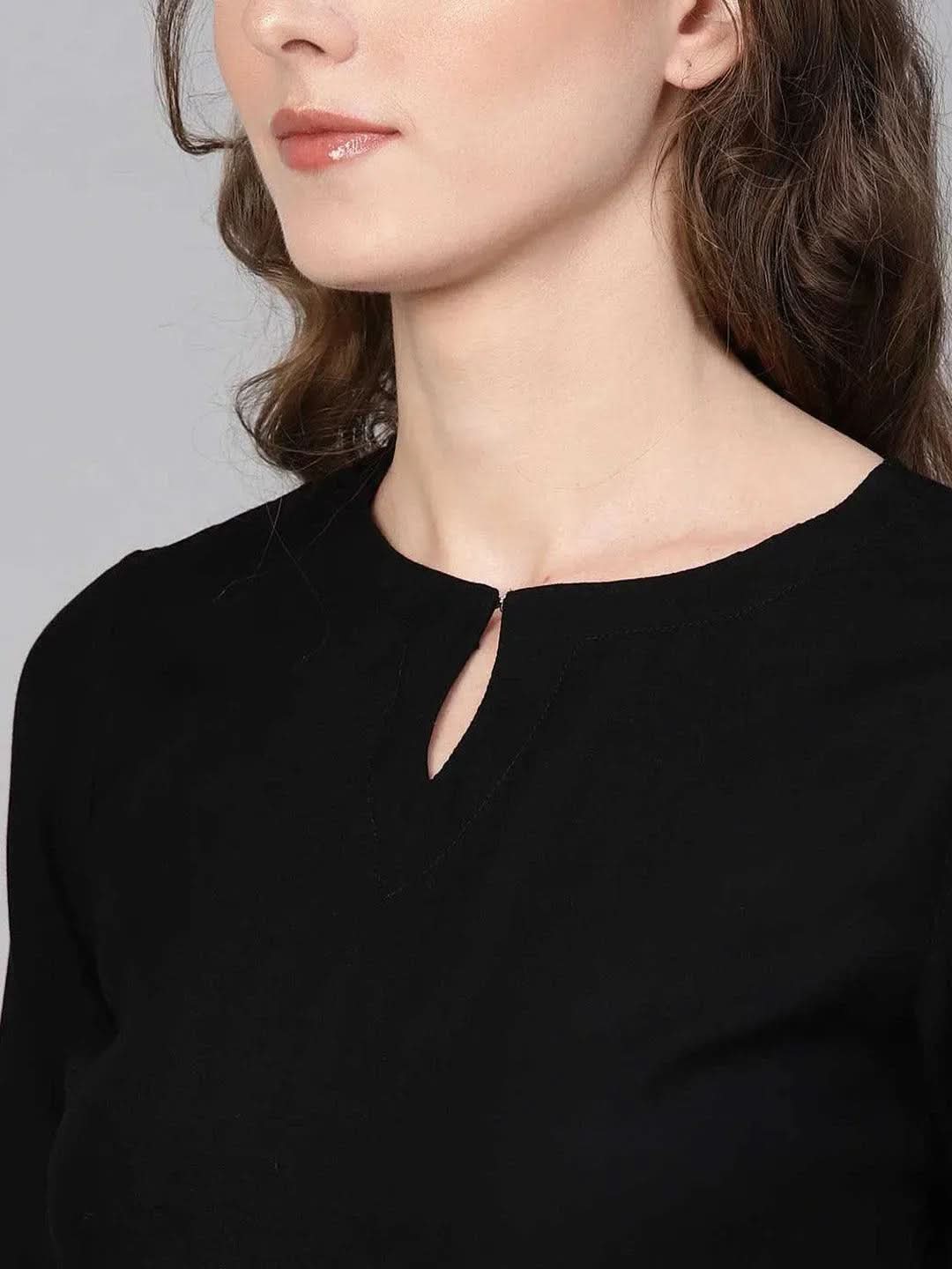 Black Solid Rayon Straight Kurta With Sharara & Dupatta
Black Solid Rayon Straight Kurta With Sharara & Dupatta