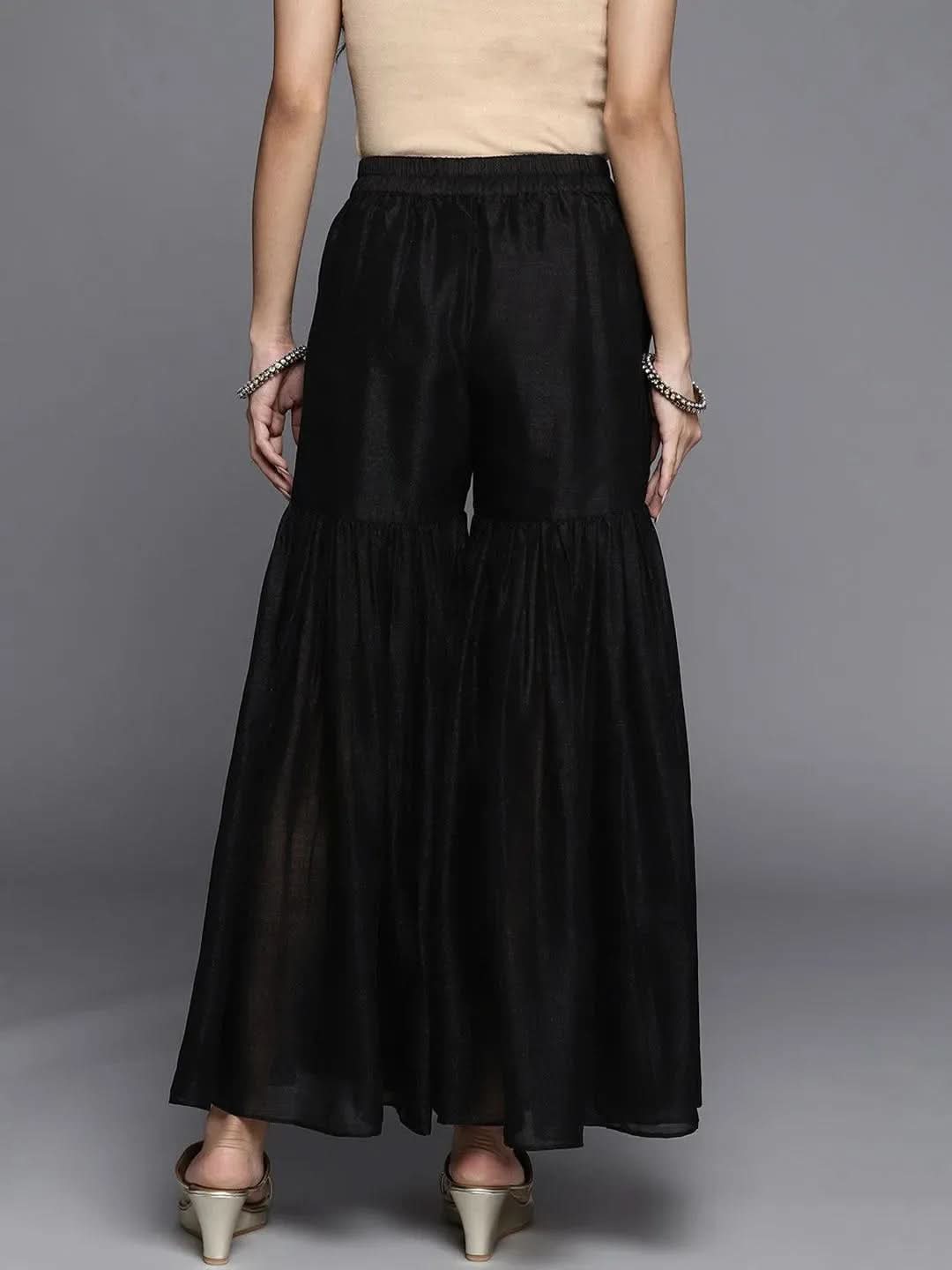 Black Solid Silk Palazzos
Black Solid Silk Palazzos