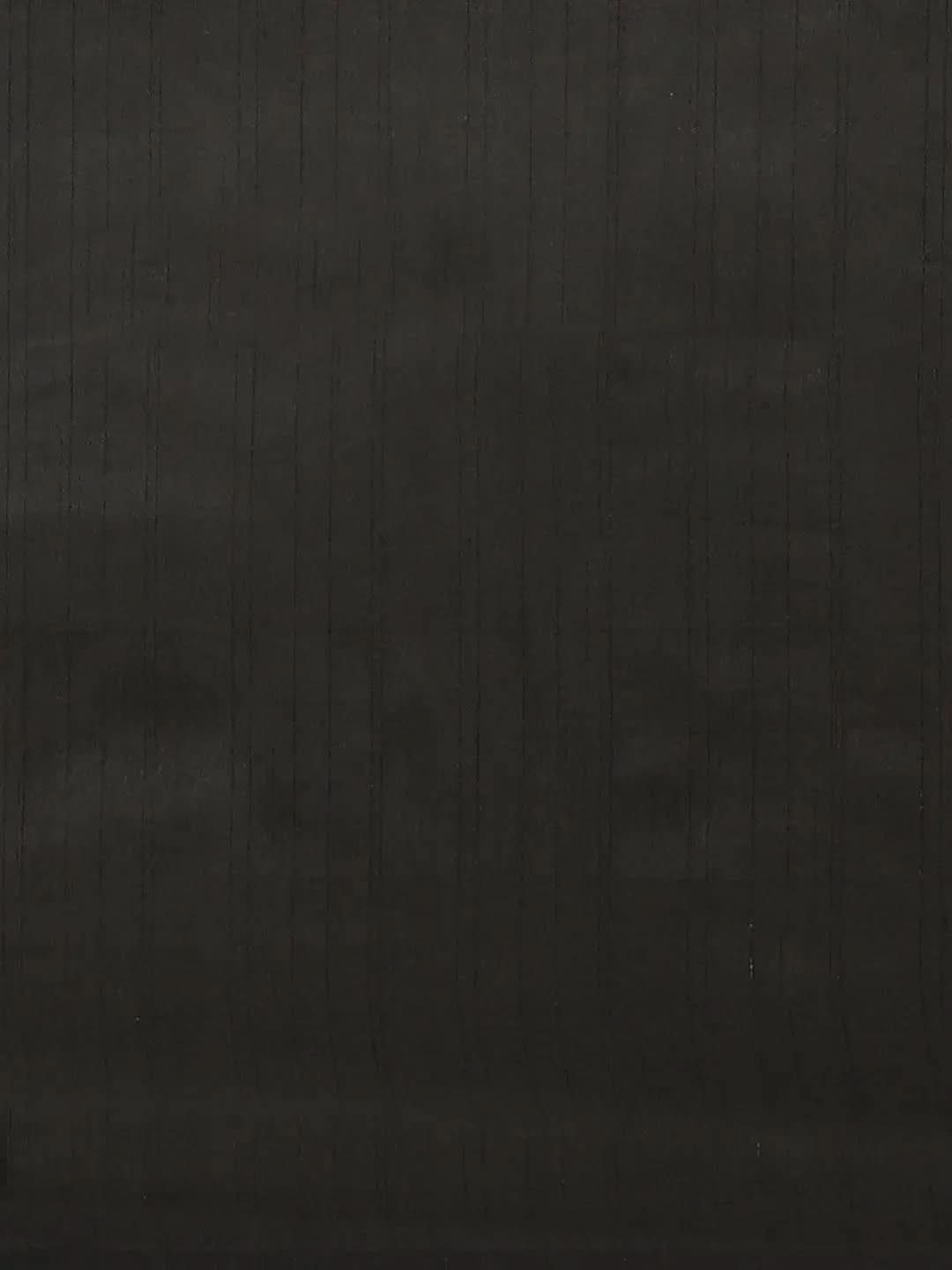 Black Striped Silk Blend Saree - Libas