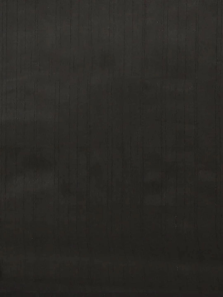 Black Striped Silk Blend Saree - Libas