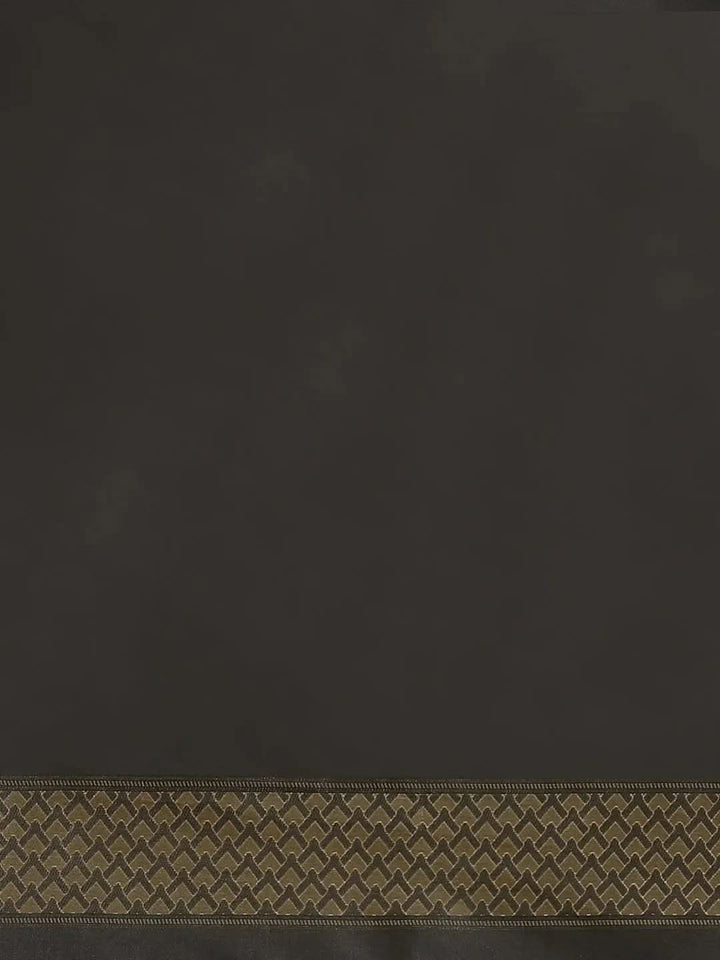 Black Woven Design Silk Saree - Libas