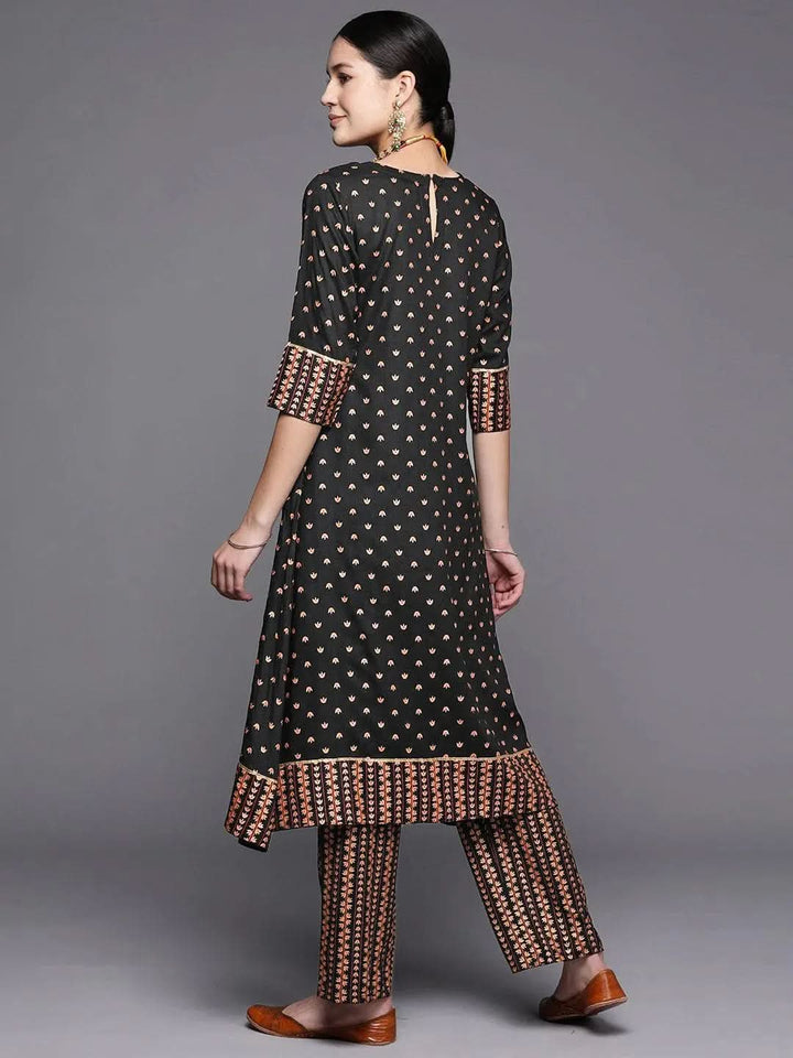 Black Yoke Design Rayon A-Line Kurta - Libas