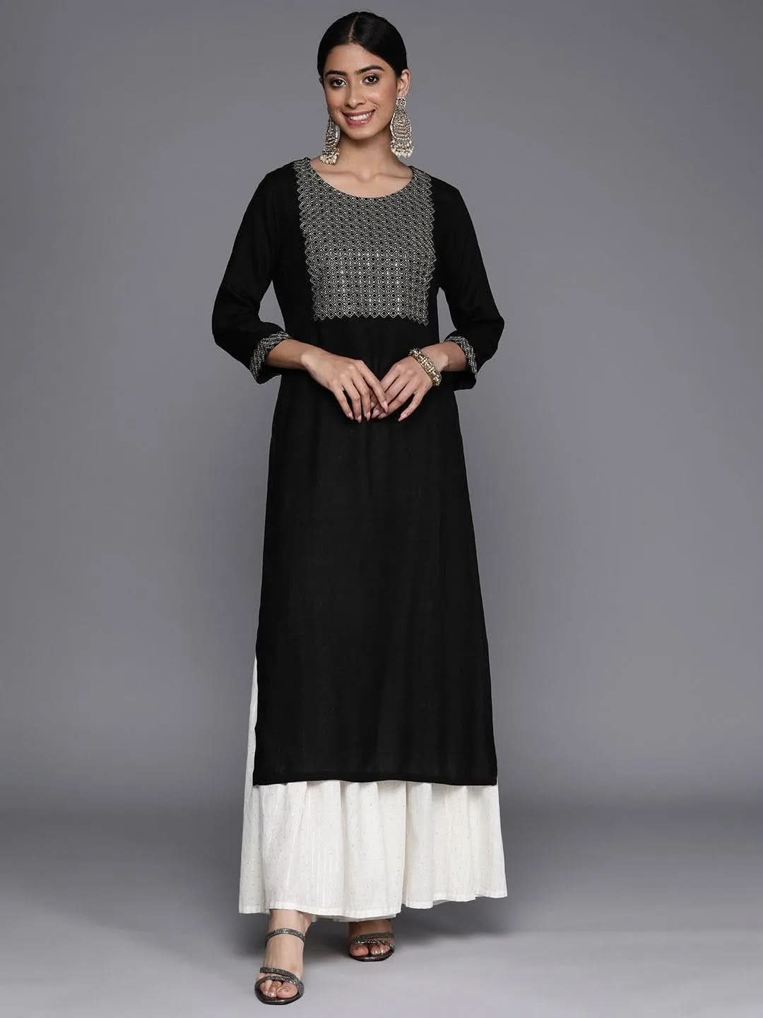 Black Yoke Design Rayon Straight Kurta
Black Yoke Design Rayon Straight Kurta