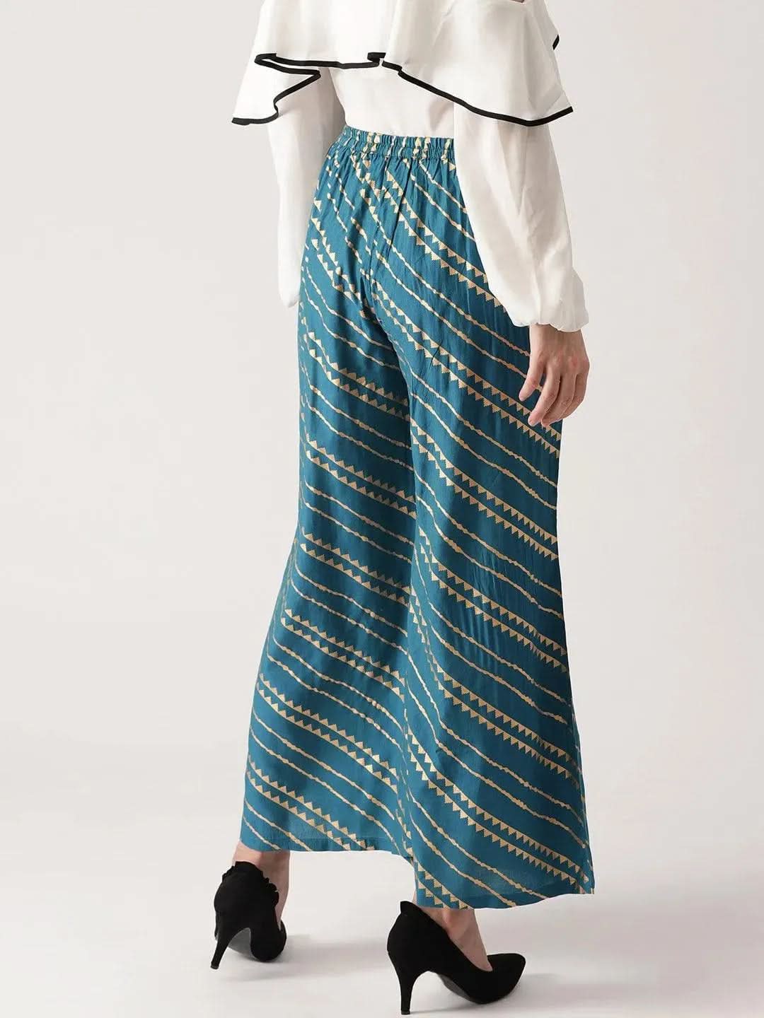 Blue Abstract Polyester Palazzos
Blue Abstract Polyester Palazzos