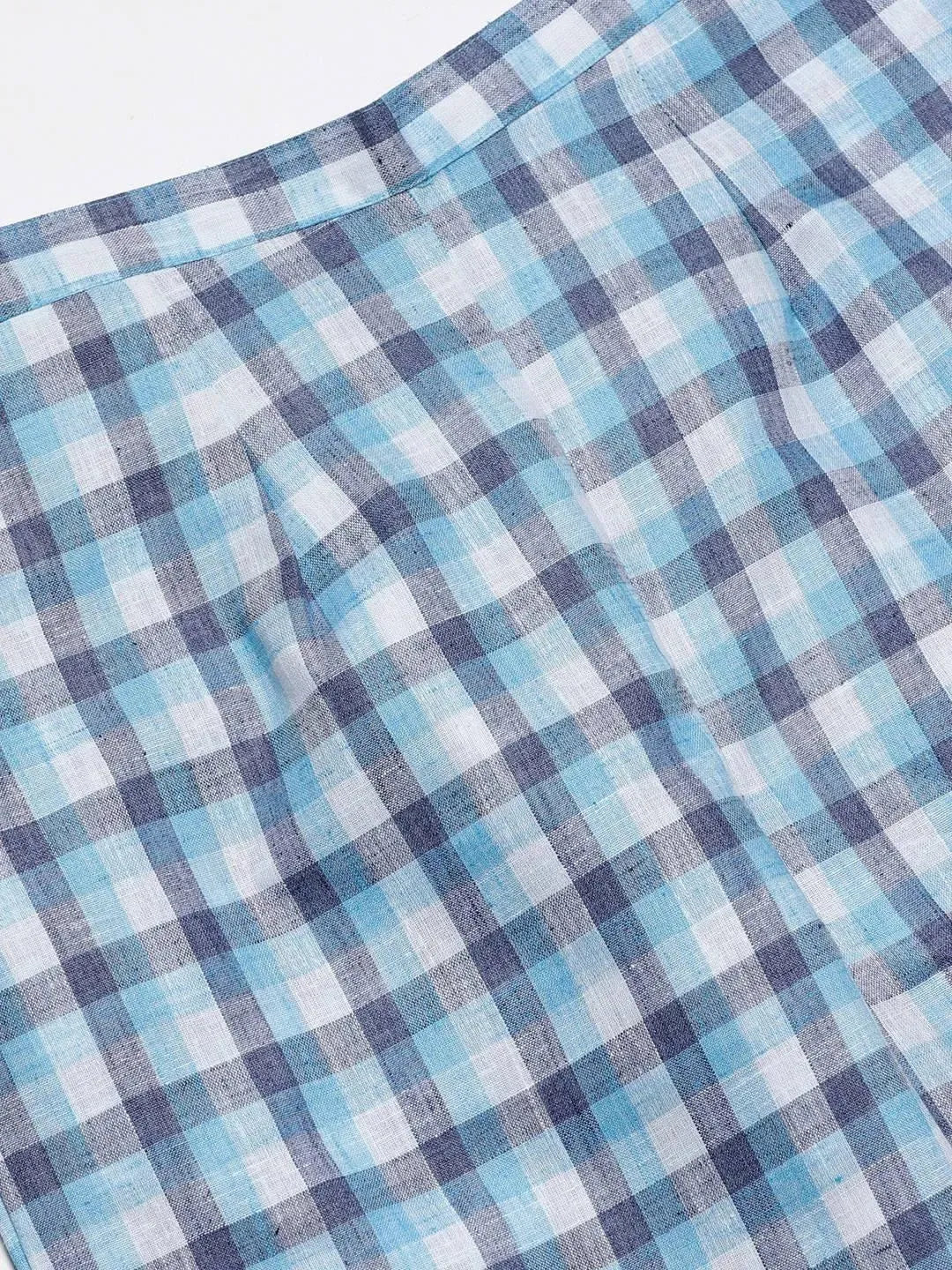 Blue Checkered Cotton Trousers
Blue Checkered Cotton Trousers