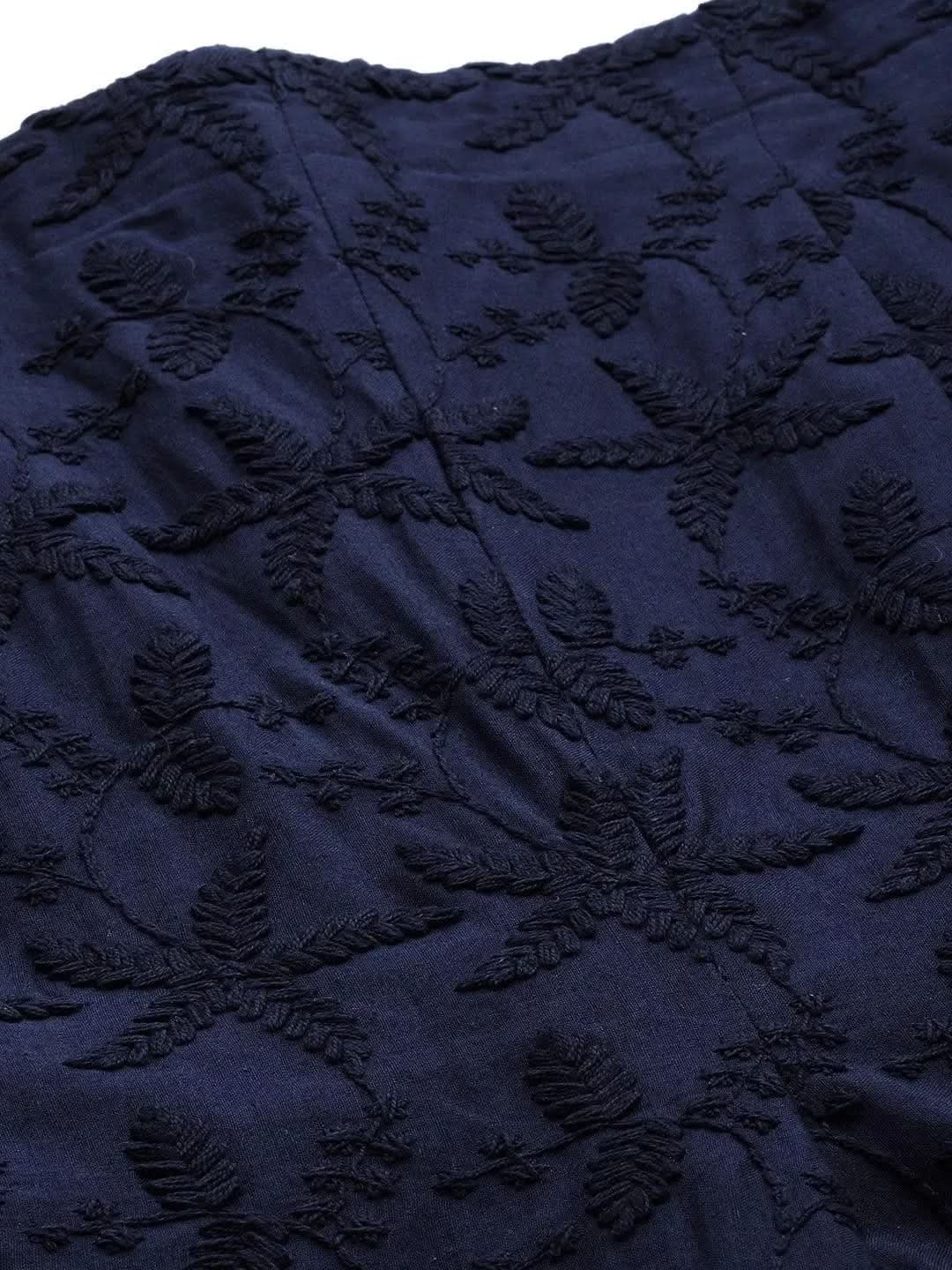 Blue Embroidered Cotton Palazzos
Blue Embroidered Cotton Palazzos